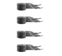 WINCUR Lacci piatti a scacchi, lacci piatti per scarpe da ginnastica e calzature casual, 4 paia, larghezza 2,5 cm, Piccolo Nero, 140cm/55"