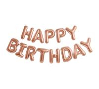 WINCUR - Set di 2 palloncini con scritta "Happy Birthday", in pellicola di alluminio, 40,6 cm, decorazioni gonfiabili per feste e compleanni, riutilizzabili, accessori per feste (oro rosa)