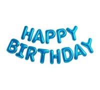 WINCUR - Set di 2 palloncini con scritta "Happy Birthday", in pellicola di alluminio, 40,6 cm, decorazioni gonfiabili per feste e compleanni, riutilizzabili, accessori per feste (blu navy)