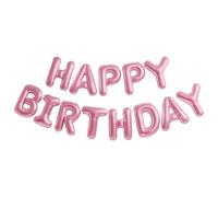 WINCUR - Set di 2 palloncini con scritta "Happy Birthday", in pellicola di alluminio, 40,6 cm, decorazioni gonfiabili per feste e compleanni, riutilizzabili, accessori per feste (rosa)