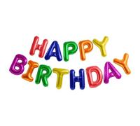 WINCUR - Set di 2 palloncini con scritta "Happy Birthday", in pellicola di alluminio, 40,6 cm, decorazioni gonfiabili per feste e compleanni, riutilizzabili, accessori per feste (multicolore)
