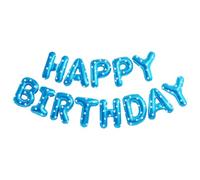 WINCUR - Set di 2 palloncini con scritta "Happy Birthday", in pellicola di alluminio, 40,6 cm, decorazioni gonfiabili per feste e compleanni, riutilizzabili, accessori per feste (stella blu)