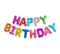WINCUR - Set di 2 palloncini con scritta "Happy Birthday", in pellicola di alluminio, 40,6 cm, decorazioni gonfiabili per feste e compleanni, riutilizzabili, accessori per feste (cartoni animati