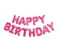 WINCUR - Set di 2 palloncini con scritta "Happy Birthday", in pellicola di alluminio, 40,6 cm, decorazioni gonfiabili per feste e compleanni, riutilizzabili, accessori per feste (cuore rosa)