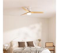 WIND CALM NATURAL WOOD - Ventilatore Da Soffitto 40W Silenzioso 100% Legno Telecomando