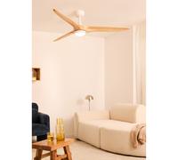 WIND CENTURY - Ventilatore Da Soffitto 40W Silenzioso Ø152 Cm 100% Legno Con Luce