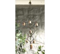 Wind chime with Hearts and Bells Recycled Iron Fair Trade by Namaste