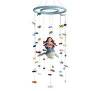 Wind Chimes For Outside - Decorative Fish Design Decor | Fish Wind Chime For Patio Yard | Lawn Meditation Home Garden Holiday Birthday | 25x18cm Velvet Acrylic Twisted Rod Océan DIY Kit