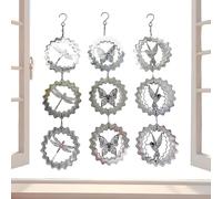 Wind Chimes Outdoor - 3 Pieces Rustproof Reflective Hanging Chimes | Decorative Garden Bird Scarer Ornaments | Weather Resistant Outdoor Decor For Patio Porch Balcony Terrace Yard Lawn Garden Door Win