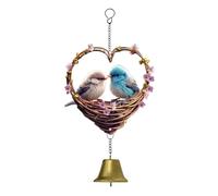 Wind Chimes Outdoor, Romantic Couple Ornament, 2D Bird Sculpture with Decorative Design, Hanging Accent for Relaxing Spaces, Lifestyle Garden Accessories, Chimes for Garden Yard Patio Porch Balcony