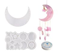 Wind Chimes Resin Molds Silicone Bundle Moon Design Resin Mold for Home Decor Create Art DIY WindBell Wind Chimes Supplies Epox