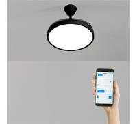 WIND CLEAR STUDIO - Ventilatore Da Soffitto 40W Silenzioso Con Pale Retrattili E Luce LED, Varie Dimensioni WIFI + Telecomando