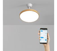 WIND CLEAR STUDIO - Ventilatore Da Soffitto 40W Silenzioso Con Pale Retrattili E Luce LED, Varie Dimensioni WIFI + Telecomando
