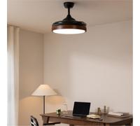 CREATE Ventilatore da soffitto WIND CLEAR - 40W silenzioso, pale retrattili, luce LED, legno scuro