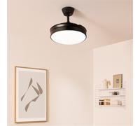 CREATE Ventilatore da soffitto WIND CLEAR 40W silenzioso LED pale retrattili Nero Ø91 cm Telecomando