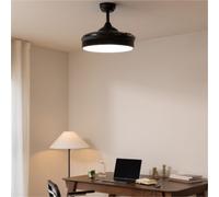 CREATE / WIND CLEAR/Ventilatore da soffitto con luce e telecomando, nero / 40W,Ø108 cm, timer,6 velocità, pale retrattili, 3 temperature di luce, funzione estate-inverno