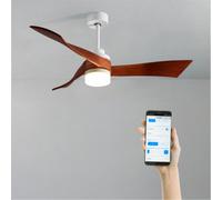WIND CURVE - Ventilatore Da Soffitto 40W Silenzioso Ø132 100% Legno Senza Luce