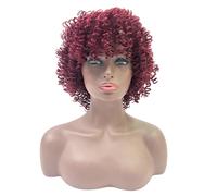 WIND FLYING Parrucche Corte Ricci Crespi da Donna Africana con Frangia Aspe1337