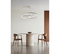 WIND HALO - Ventilatore Da Soffitto 36W Silenzioso Ø108cm Con Anello Luminoso LED Con Luce & M (Ø108cm) (stanze 10m²-25m²) & Bianco
