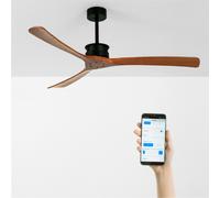 WIND LARGE - Ventilatore Da Soffitto 40W Silenzioso Ø152 Cm 100% Legno Senza Luce