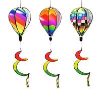 Wind Spinner - ABS MaterialSequins Rotating Windsock, Rainbow Pinwheel Ornament, Hot Air Balloon Whirligig Twister Decoration For Patio Lawn Yard | Decoration Items For Home Balcony Festival Party Ou