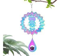 Wind Spinner - Metal Wind Spinner | Owl Wind Spinner | Sculture metalliche in acciaio, Wind Spinner Outdoor, Wind Spinner with Tail Charm, Patio Lawn Yard Wind Spinner for Gardens, Patios