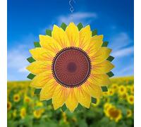 Wind Spinner Yard Art Garden Decor 3D Acciaio Inox Sculture in Metallo Girasole Cinetico Appeso Whirligigs Decorazioni Cortile Esterno Interno Esterno Patio Ornamenti Liquidazione Sun Catcher Mulino a
