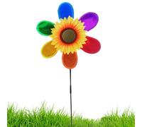 Wind Spinners Outdoor - Reflective Sunflower Yard Wind Sppinner - Colorful Scare Birds Awaay Device for Lawn Garden Orchard Patio Pool Pond Farms