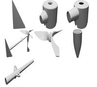 Wind Turbine Model with Generator for Educational Use - 300mm Rotor DC Motor