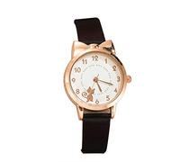 Wind Up Orologi per le Donne Quarzo Trendy Ladies White Cat Watch Ultime Donne Orologio, Nero , misura unica