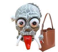 Wind Up Skeleton Toy, Clockwork Skull Walking Prank Model, Stress Relief Halloween Desk Toy Pendant, Funny Trrick Supplies for Kids Birthday Party Favors Office Decor Spooky Gift Gag Collectible