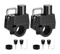 Windance Confezione da 2 serrature per casco da moto, gancio per manubrio da 22 mm, antifurto per telaio di moto, bici, paraurti, portapacchi (chiave diversa)