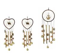 Windchime Dream Catcher Hanging Ornament Indoor Outdoor Birthday Gift Round Yarn Wall Pendant For Porch Window Garden Living Decoration Home(B)