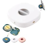 Winder 2 in 1 Cable Winder with Phone Stand, Portable Rotating Cable Organizer for USB Chargers & Earphones, Durable ABS Cord Management Holder for Desk, Home & Travel (White)