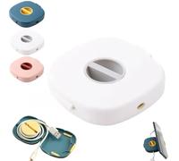 Winder 2 in 1 Cable Winder with Phone Stand, Rotating Cord Organizer for USB & Earphone Cables, Durable ABS Charging Cable Holder, Compact Desk & Travel Cable Management (White)