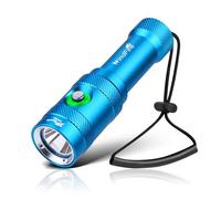 WINDFIRE Luce subacquea, super luminosa 5000 lumen torcia subacquea 3 modalità con indicatore di alimentazione, torcia subacquea impermeabile professionale IP68, torcia ricaricabile di sicurezza