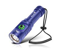 WINDFIRE Torcia Subacquea Ricaricabile Super Luminosa con 3 Modalità e Indicatore di Alimentazione, Impermeabile IPX8, Compatta Torcia Subacquea per Immersioni e Snorkeling (Blu)