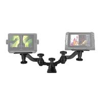 WINDFRD Supporto per ecoscandaglio a doppio schermo in alluminio, braccio oscillante orizzontale rinforzato con supporto elettronico marino per display da 5 a 16 pollici, compatibile con Garmin