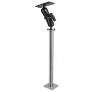 WINDFRD Supporto per ecoscandaglio in acciaio inox e alluminio con albero lungo 43,2 cm e sfera da 3,8 cm (1,5") braccio da 15 cm, elettronico marino, cercatore di profondità/supporto per griglia
