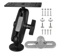 WINDFRD Supporto per ecoscandaglio in alluminio con sfera da 3,8 cm di dimensione C, superficie a braccio medio e supporto per pista, supporto per ricerca di profondità marina per kayak da barca