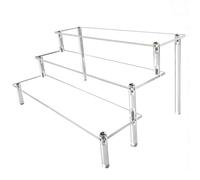 Windfromort Alzate di Display Acrilico Espositore a Scala Trasparente 3 Strati Espositore Gioielli Alzate di Display per Torte Trucco Profumi Oggetti da Collezione Rossetto