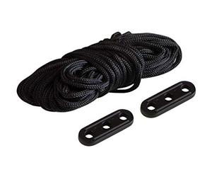 Windhager 07264 - Corda di fissaggio variabile, per tende, tendicinghe, tendicinghe, corda per tenda da sole, 6 pezzi + 2 tiranti, colore: nero