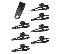 Windhager Clip per teloni, supporto, supporto, clip di fissaggio per teloni o tende, set 8 pezzi, nero, 8,3 x 2,6 x 2,8 cm, 07010