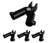 Windhager Connettori per Barre, Cerniera per Traliccio, Supporto per Asta per Piante, Clip di Collegamento per Asta, Diametro 16 mm, 4 Pezzi, Nero (Confezione da 4)