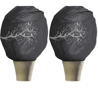 Windhager Copertura decorativa invernale in vello PROTECT XL, protezione dal gelo, pile da giardino, Motivo uccello, 1,1 x 1,1 m, antracite, 07398 (Confezione da 2)