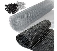 Windhager Griglia per Arvicole, con Membrana a Nodi e 100 Chiodi di Tenuta, per aiuola rialzata, Pellicola Set Fissaggio, Nero/Argento, Hochbeet-Starterset