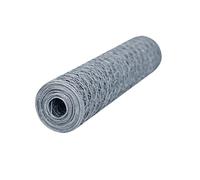 Windhager Rete Metallica zincata per Piccoli Animali, per lepri e polli, Copertura per grondaia, Larghezza Maglie 25 mm, 10 x 0,5 m x 0,7 mm, 70024