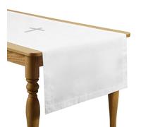 Windkream Tovaglia bianca per comunione spirituale, runner da tavola per comunione, per chiesa, raduni, battesimi, cerimonie (157 x 61 cm, runner da tavola)