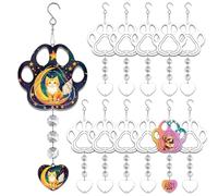 WindMage Confezione da 12 girandole a vento in alluminio 3D da 10,2 cm, ornamenti cinetici per cani, gatti, regali commemorativi per la perdita di animali domestici, decorazione da appendere (zampa di