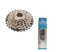 windmeile | Set catena CN-HG40 e corona a vite MF-TZ500 6 scomparti per Shimano, ruota libera a 14 - 28 denti, bicicletta elettrica, pedelec